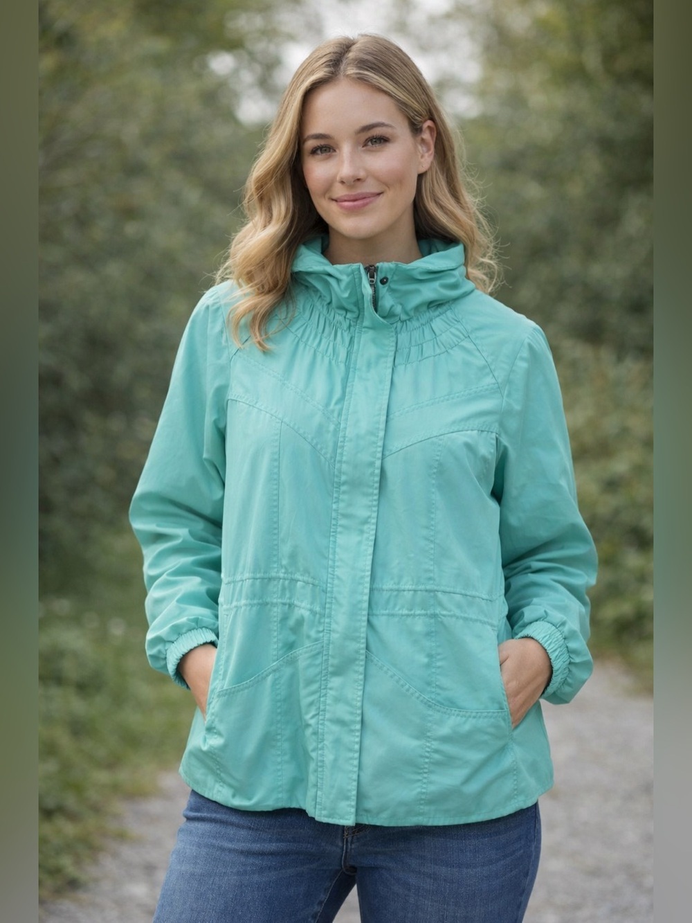 NORTHERN Reflections Teal Color Lightweight Windbreaker Size Medium